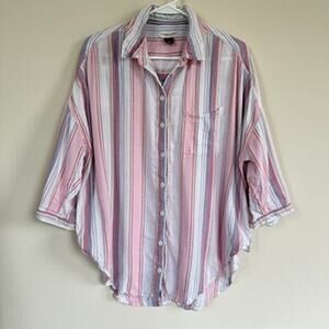 Pilcro Anthropologie The Bo Boyfriend Striped Oversized Button Down Top XS/S